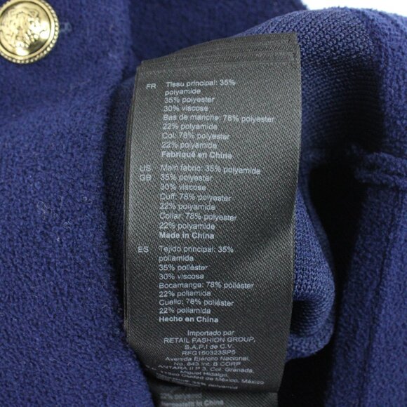 NWT Sandro Fleece Knit Coatigan with Lapel Shirt Collar in Blue/Gold FR Size 1 - Picture 13 of 15